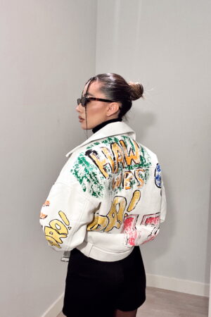 Biker graffiti white forro pelito: imagen 2