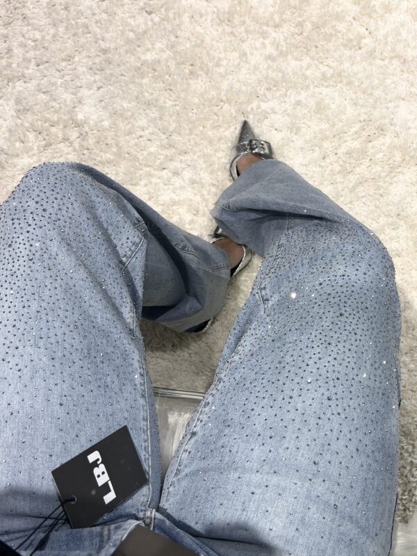 Jeans strass elástico